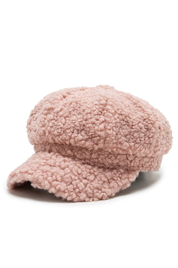 Retro Solid Color Beret Lamb Wool Artist Hat Octagonal Hat for Thanksgiving