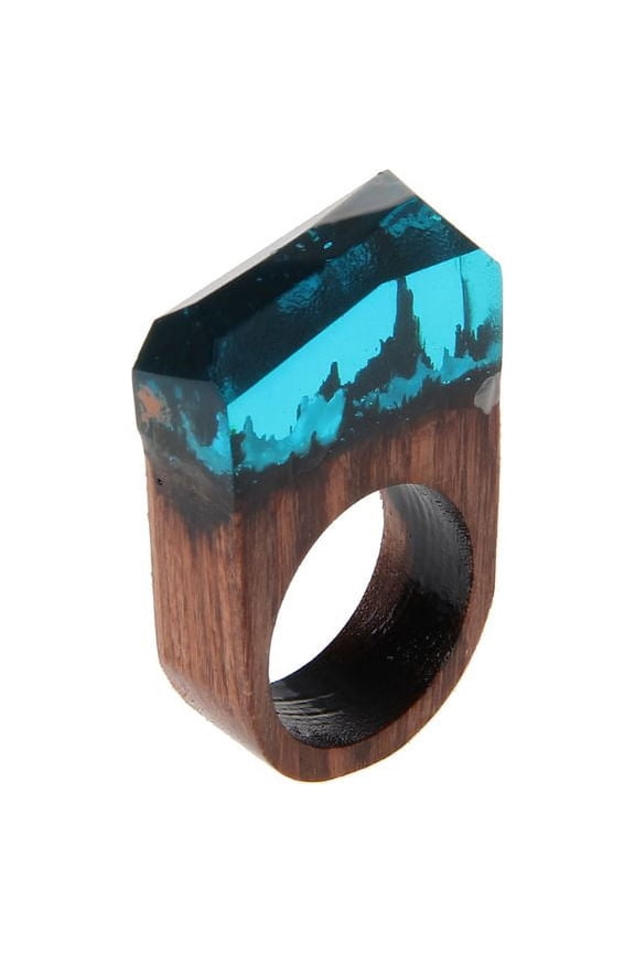 Retro Wood Carved Secret Forest Scenery Ring Festival Party Ring Carved Pattern