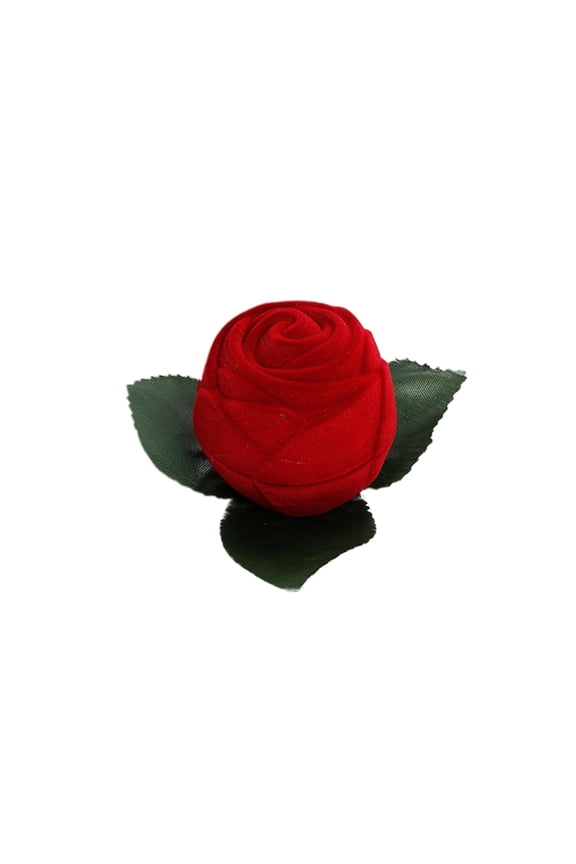 Romantic Red Rose Flower Ring Box Earrings Jewelry Packaging Display for Case for Engagement WeddingValentine's Day Deco