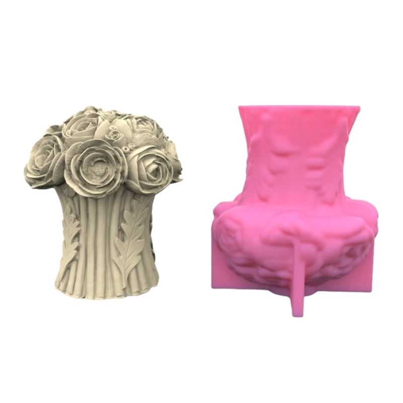 ZPAQI Rose Flower Silicone Molds Table Ornament Mould DIY Crafts Plasters Mold For Valentine's Day gifts