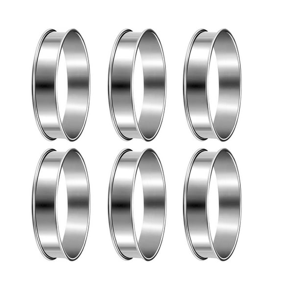 ZPAQI Round Rings Molds Double Rolled Dessert Molds Metal Cake Rings for Baking