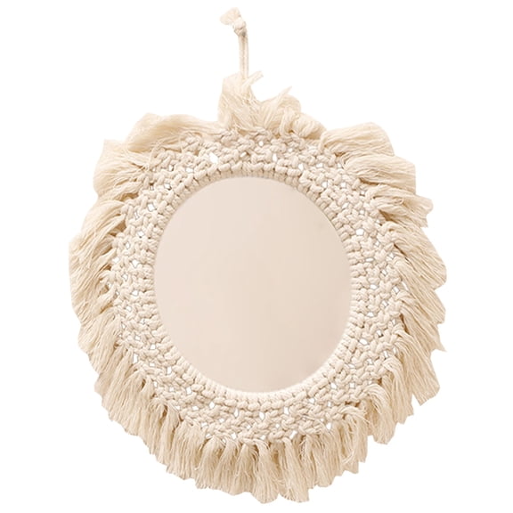 ZPAQI Round Wall Mirror Set with Weave Pattern for Living Room Bedroom Nursery