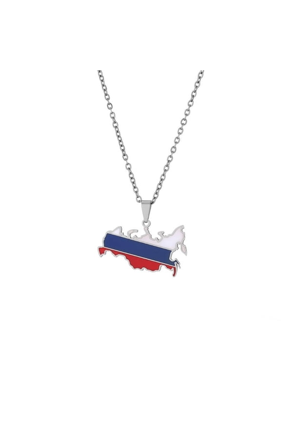 Russia Map Necklaces Pendant Necklaces Russia Flag Necklaces Russian Jewelry