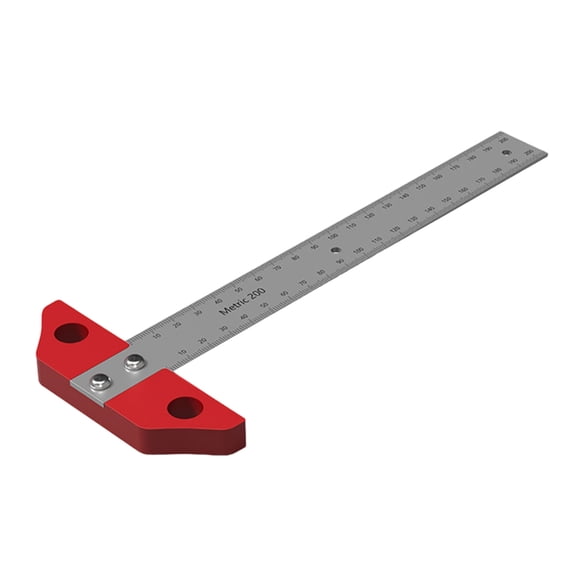 ZPAQI Scribing Ruler Layout Tool T Square Ruler Measurement Ruler Woodworking Tool