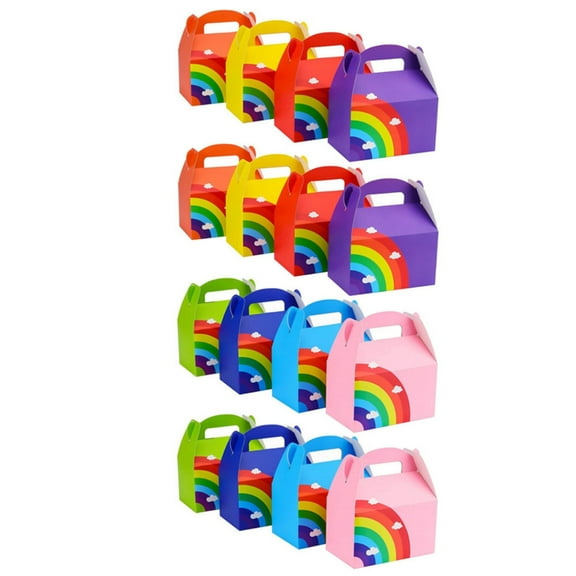 ZPAQI Set of 16 Easy to Assemble Candy Box for Celebration Colorful Party Treat Box