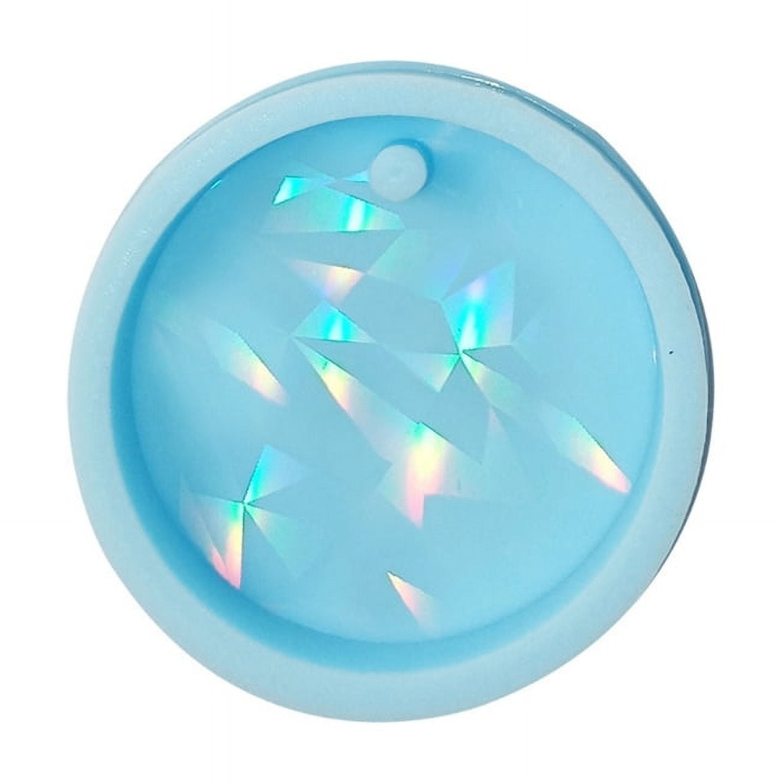 ZPAQI Silicone Round Molds Holographic Light Shadow Circle Charm Mold ...