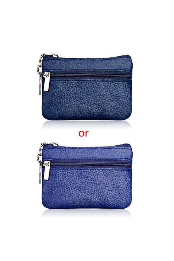 Single Zipper Purse Genuine Leather Business Handheld Card Coin Multifunction