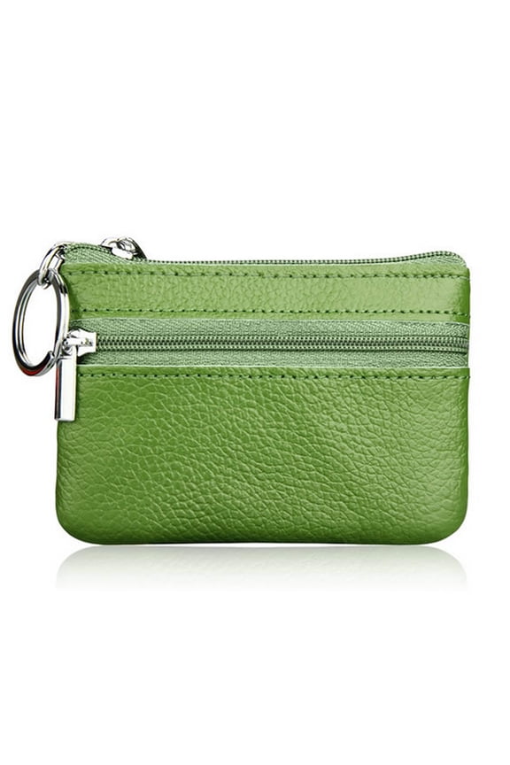 Single Zipper Purse Genuine Leather Business Handheld Card Coin Multifunction