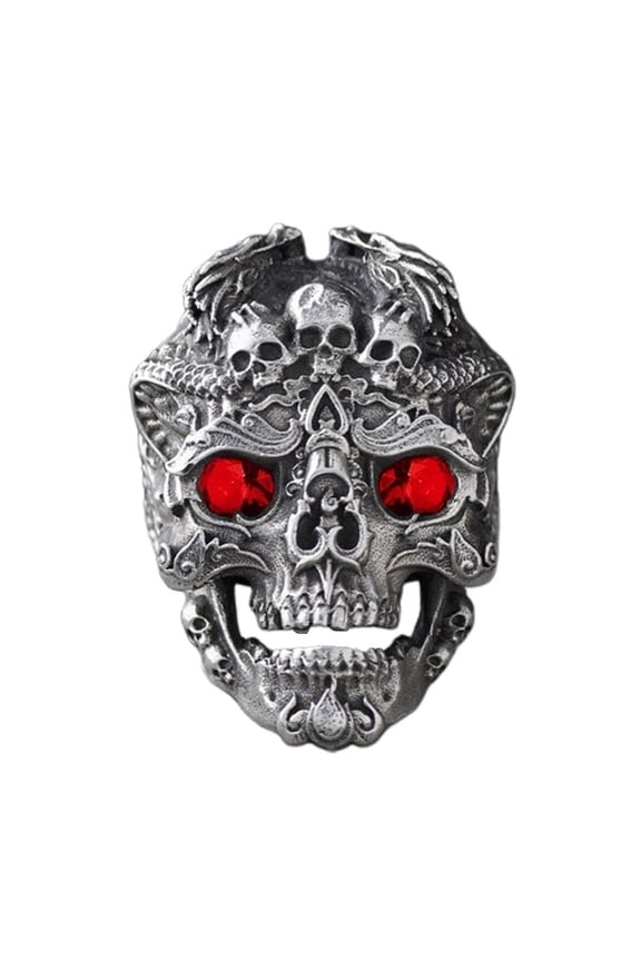 Skull Shaped Adjustable Rings Alloy Material Finger Rings Gift for Women Man