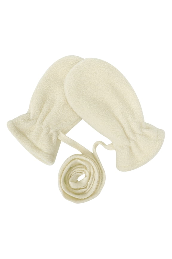 Snow Warm Lined Gloves Cute Children Mittens with String Polar Fleece Gloves