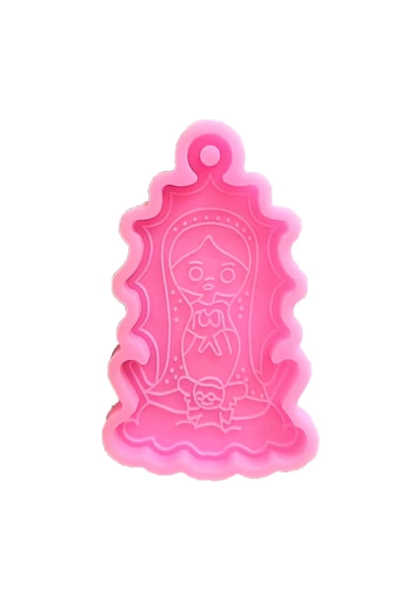 Soft Keychain Pendant Silicone Mold Cross Nun Shaped Crystal Epoxy Resin Molds