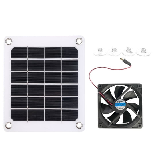 ZPAQI Solar Panel Powered Exhaust Fan Ventilator Outdoor Easy to Carry for Greenhouse