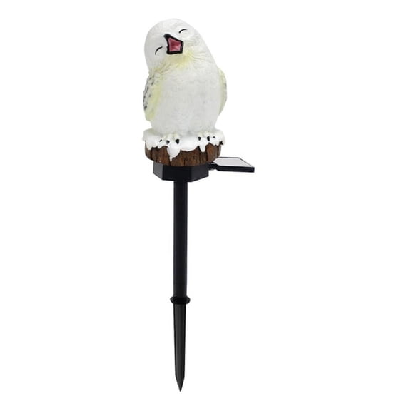 ZPAQI Solar Power Light Solar Winter Owl Garden Statue with LED Light Figurine