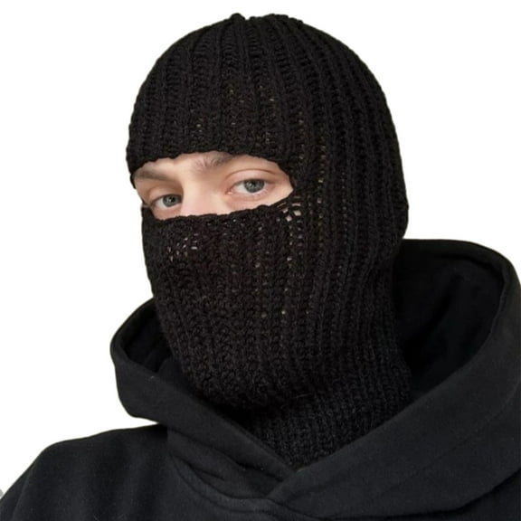 ZPAQI Spooky Knitted Beanie Hat Messy Coils Ghost Balaclava Hat Costume