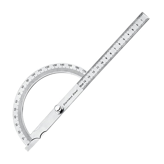 ZPAQI Stainless Steel Protractor 180 Degrees Angle Ruler Finder 150mm Metric Durable