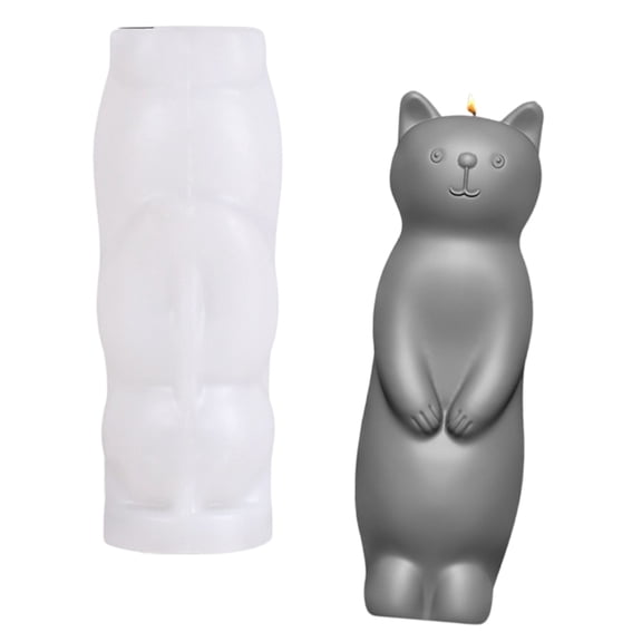 ZPAQI Standing Cats Figurine Plaster Silicone Molds for Epoxy Resin