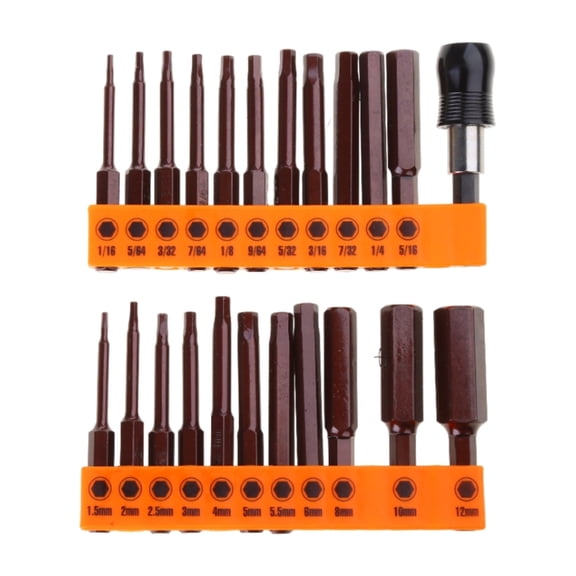 ZPAQI Sturdy 23 Piece Hexagonal Impact Screwdriver Set, Metric & Inch Sizes