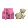 thumbnail image 1 of ZPAQI Succulent Flower Pots Mold Cartoon Bear Pen Holder Silicone Mould DIY Concrete, 1 of 11