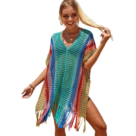 ZPAQI Summer Swimsuit Cover Up Iridescence Long Pareos Sexy Beach Dress for Woman