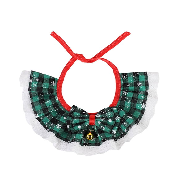 ZPAQI Sweet Cat Collar Adjustable Cat Neckwear Christmas Print Cat Saliva Towel
