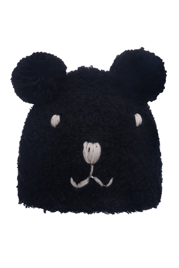 Sweet Wool Knit Hat Bear Ears Shape Hats Solid Color Cute Warm Cap Fall Winter