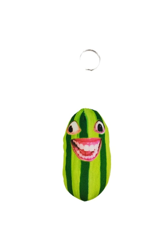 Talking Watermelon Key Chain Squeezable Plush Keyring Backpack Hanging Ornament