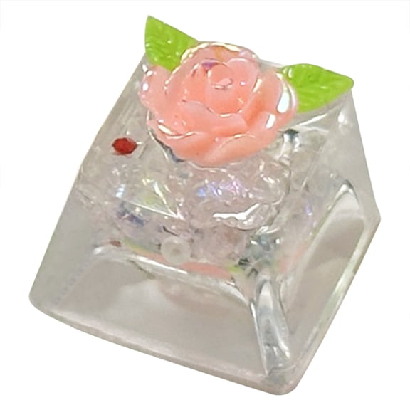 ZPAQI Translucent Camellias Resins Keycap Flower Pattern Mechanical Keyboards Keycap