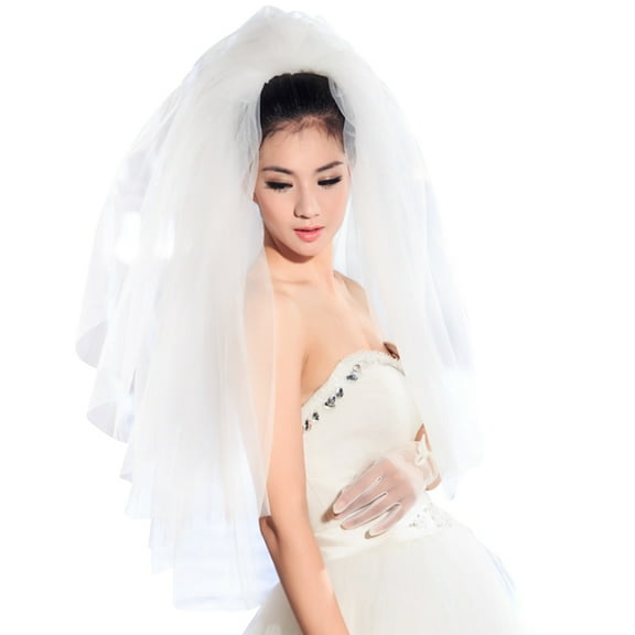 ZPAQI Tulle Wedding Dress Veils Fluffy White Multi Layers Bridal Hair Veil Comb Bride