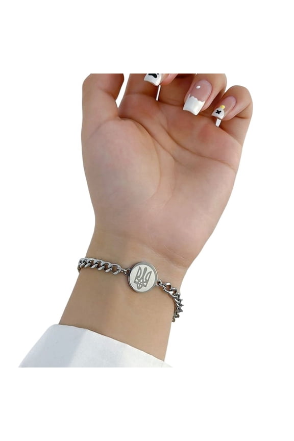 Ukraine National Emblem Bracelet Alloy Charm Pendant Chain Couple Bracelet