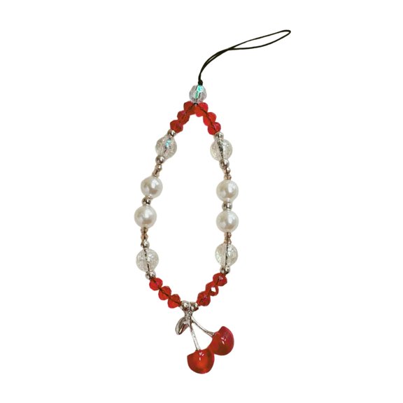 ZPAQI Unique Designs Cherry Beaded Mobile Ornament Portable for Fashion Lovers
