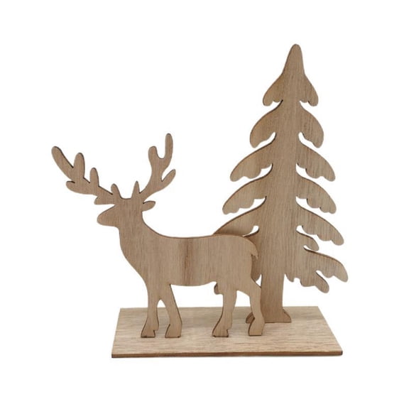 ZPAQI Unique Reindeer Tree Wood Statue Home Garden Decor Christmas Party Presents
