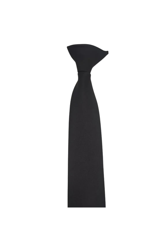 Unisex Solid Color Clip On Neck Tie for Uniform Pre Tied Adjustable Neckties
