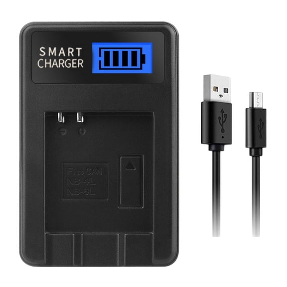 ZPAQI Versatile NB4L LCD Display Camera Battery Charger for 50 55 60 65 Cameras