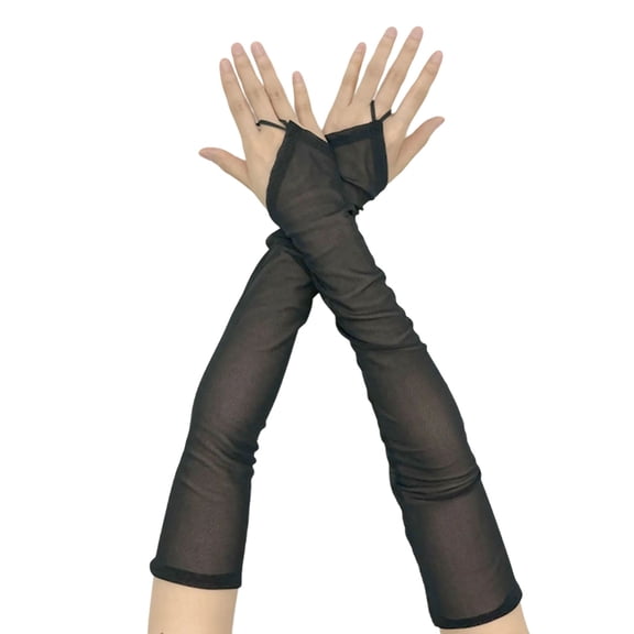 ZPAQI Vintage 1920s Styles Sheer Gloves Arm Covers for Wedding Bride Event