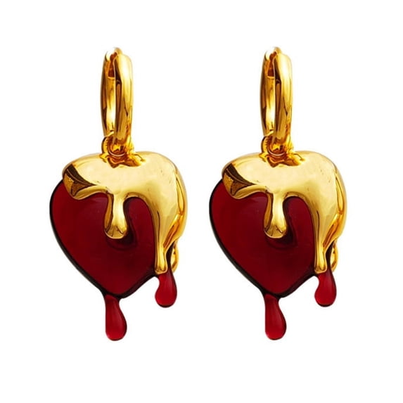ZPAQI Vintage Irregular Heart Pendant Earrings Women Unique Charm Dangle Earrings