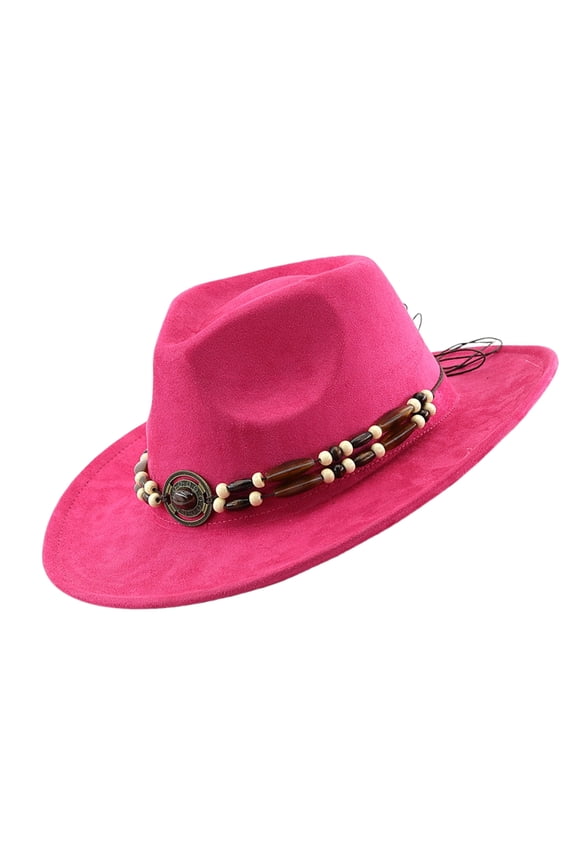 Vintage Jazzy Hat Adult Stage Show Hat Beaded Belt Dancing Hat Ethnic Fedoras
