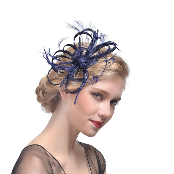 ZPAQI Wedding Bridal Fascinator Hat Ruffles Flower Feather Tea Party Women Girls Hair