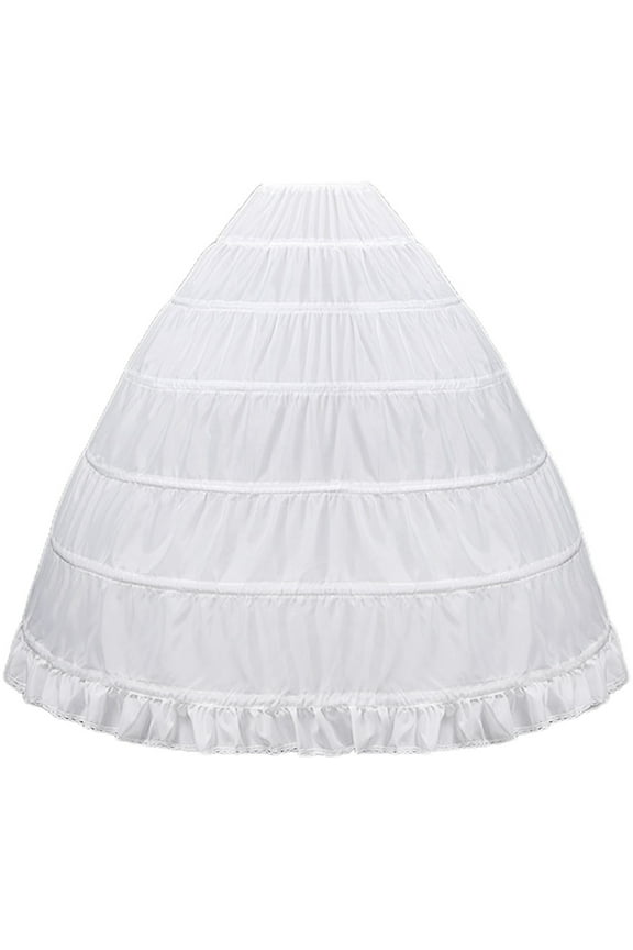 Women A-Line Crinoline 6 Hoop Bridal Dress Slip Petticoat Ruffle Gown Underskirt