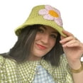 thumbnail image 1 of ZPAQI Women Casual Bucket Hat Flower Crochet Beanies Handmade Beanies Hat, 1 of 19
