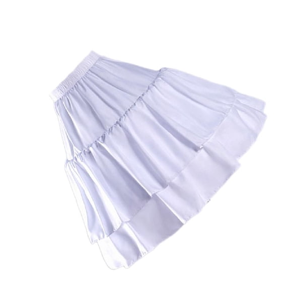 ZPAQI Women Chiffon Underskirt Elastic Waist 2 Layer Hoop Skirt Victorians Petticoat