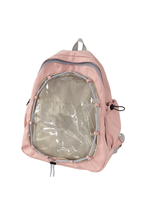 Women Ita Backpack with Clear Window School Backpack Japanese Style Backpack