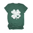 thumbnail image 1 of ZPAQI Women Short Sleeve Saint Patricks Day T-Shirt Shamrock Heart Graphics Tees Top, 1 of 21