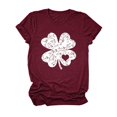 thumbnail image 1 of ZPAQI Women Short Sleeve Saint Patricks Day T-Shirt Shamrock Heart Graphics Tees Top, 1 of 21