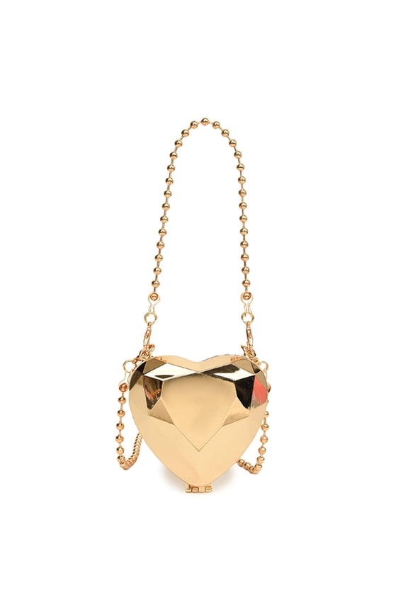 Women Shoulder Bag Chain Strap Evening Clutch Bag Heart Shaped Crossbody Bag