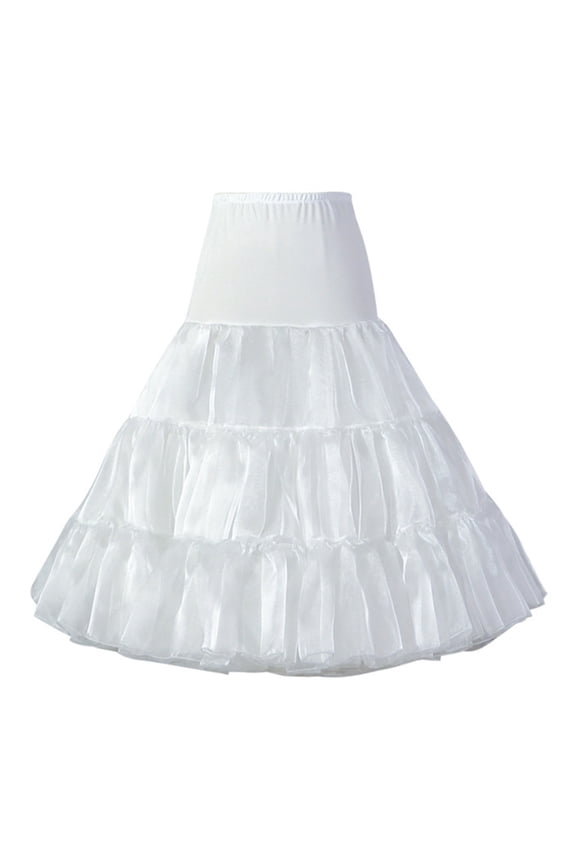 Women Vintage Petticoat Skirt Crinoline Shiny Tulle Mesh Lolita Puffy Underskirt