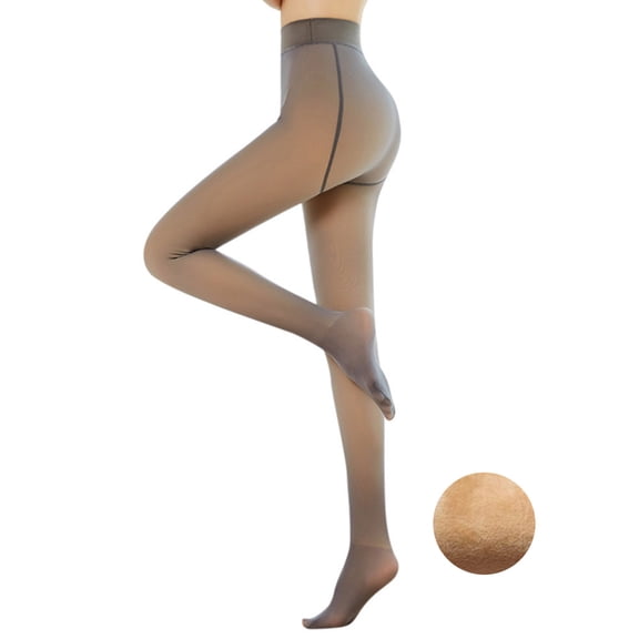 ZPAQI Women Winter Warm Fake Translucent Pantyhose Thicken Faux Fleece Lined Seamless Stockings Slimming Legs Opaque Tights