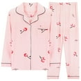 thumbnail image 1 of ZPAQI Women's Long Sleeve Pajama Set with Plaids Striped Print Button Down Sleepwear, 1 of 15