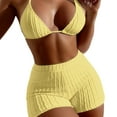 thumbnail image 1 of ZPAQI Womens Bathing Suits Ribbed Halter Tops Bikini Set High Waisted Swimsuits, 1 of 19