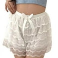 thumbnail image 1 of ZPAQI Womens Bowknot Ruffled Lace Shorts Half Slip Safety Cake Pant Frilly Knickers, 1 of 13