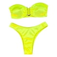 thumbnail image 1 of ZPAQI Womens Two Piece Bandeau Swimsuits Sexy U-ring High Cut Bikini Bathing Suit, 1 of 20